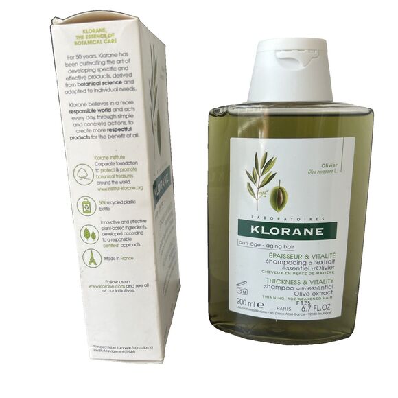 KLORANE Olivier Shampoo for Density and Vitality w/Olive Extract 6.7 fl oz NEW - Picture 3 of 4